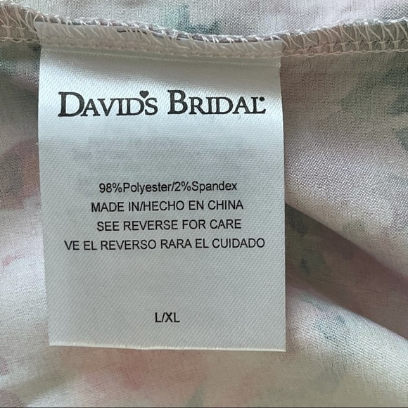 David’s Bridal WATERCOLOR FLORAL Print Silky ROBE size L/XL - Picture 8 of 12